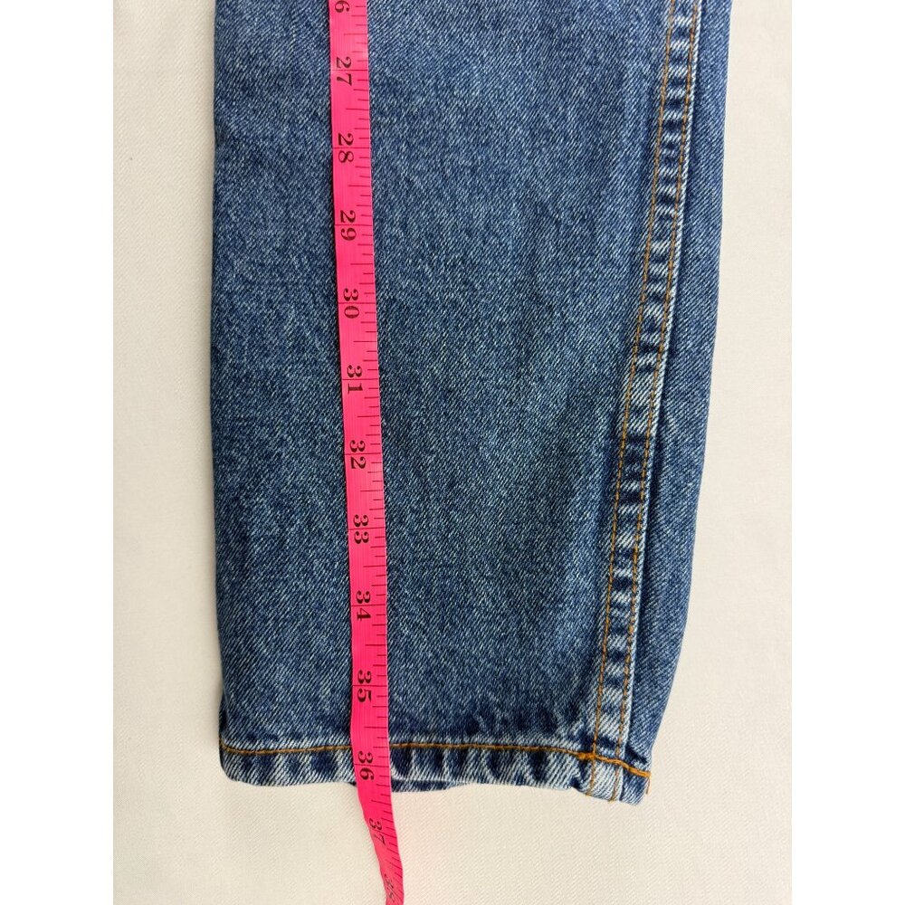 SEZANE Denim High Waisted Button Fly Straight Leg Jeans Medium Light Size 28 - Picture 10 of 12